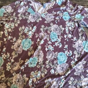 Floral V-Neck Women Top